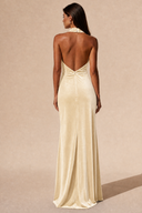 Colette Velvet Halter Backless Bridesmaid Dress
