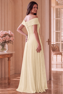 Elodie Mother of the Bride Off-Shoulder Beaded Chiffon Gown