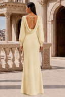 Liliana Chiffon Cowl Neck Puff Sleeve Bridesmaid Dress