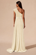 Amara Ruched One-Shoulder Velvet Bridesmaid Dress