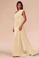 Amara Ruched One-Shoulder Velvet Bridesmaid Dress