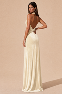 Colette Velvet Halter Backless Bridesmaid Dress