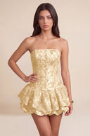 Seraphina Strapless Bubble Ruffle Corset Mini Dress