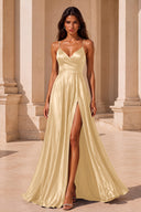 Clara Satin Spaghetti Strap Prom Dress