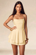 Seraphina Satin Layered Mini Homecoming Dress