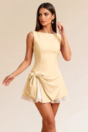 Loveland Boat Neck Bow Mini Dress