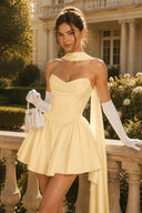 Ophelia Satin Strapless Corset Mini Dress