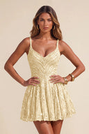 Piper Sequin A-line Mini Homecoming Dress