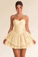 Seraphina Sequin Layered Tulle Mini Dress