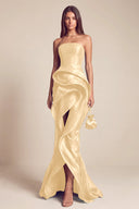 Celestia Mermaid Ruffle High Front Slit Maxi Dress