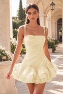 Marigold Multi-Tiered Ruffled Mini Party Dress