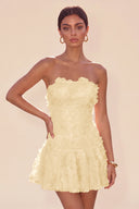 Seraphina 3D Floral Strapless Ruffle Mini Dress