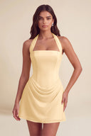 Thea Chiffon Halter Corset Mini Dress