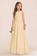 Ophelia Chiffon Ruched Elegant Flower Girl Dress