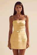 Ivy Satin Tiered Lace Mini Dress