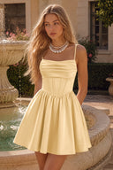 Thea Satin Corset Mini Homecoming Dress