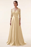Clara Lace Satin Mother of the Bride Dress