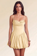 Aurora Beaded Puff Corset Mini Dress