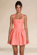 Celestina Jacquard Halter Corset Mini Dress