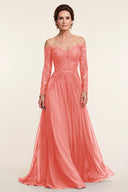 Seraphina Off-Shoulder Lace Evening Gown