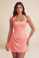 Thea Chiffon Halter Corset Mini Dress