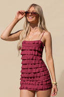 Elowen Ruffle Tiered Mini Slip Homecoming Dress