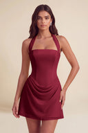 Thea Chiffon Halter Corset Mini Dress