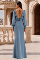Liliana Chiffon Cowl Neck Puff Sleeve Bridesmaid Dress