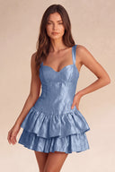 Celeste Tiered Ruffle Mini Homecoming Dress