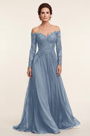 Seraphina Off-Shoulder Lace Evening Gown