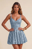 Piper Sequin A-line Mini Homecoming Dress