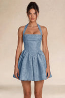 Celestina Jacquard Halter Corset Mini Dress