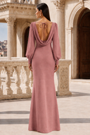 Liliana Chiffon Cowl Neck Puff Sleeve Bridesmaid Dress