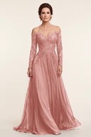 Seraphina Off-Shoulder Lace Evening Gown