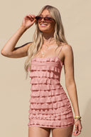 Elowen Ruffle Tiered Mini Slip Homecoming Dress