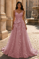 Elowen Lace Ballgown with Waist Bow Sash