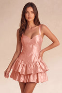 Celeste Tiered Ruffle Mini Homecoming Dress