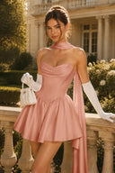 Ophelia Satin Strapless Corset Mini Dress