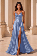 Clara Satin Spaghetti Strap Prom Dress