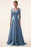 Clara Lace Satin Mother of the Bride Dress