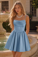 Thea Satin Corset Mini Homecoming Dress