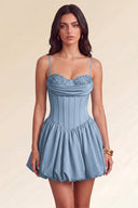 Aurora Beaded Puff Corset Mini Dress