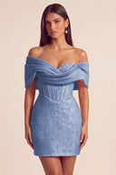 Cleopatra Off the Shoulder Sequin Mini Dress