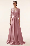 Clara Lace Satin Mother of the Bride Dress