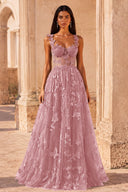 Aurora 3D Butterfly Lace Tulle Prom Dress