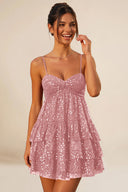 Seraphina Sequin Tiered Mini Homecoming Dress