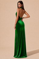 Colette Velvet Halter Backless Bridesmaid Dress