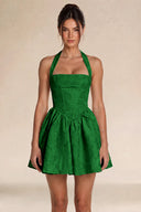 Celestina Jacquard Halter Corset Mini Dress