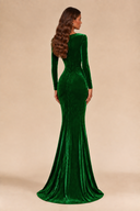Charlotte V-Neck Ruched Velvet Bridesmaid Gown