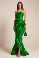 Celestia Mermaid Ruffle High Front Slit Maxi Dress